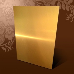 Пластина металлическая 200-270-0,5 мм Золото  Глянец